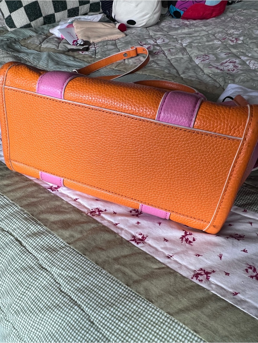 Marc Jacobs Pink and Orange Pebbled Leather Tote - Picture 14 of 16